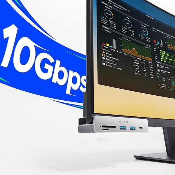 USB-C-hubadapter - ORICO - MH5PC - 2x USB-A 3.2 - SD/TF - Fäste på klämma