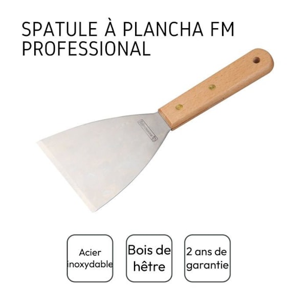 Spatula - FM Professional - ref. 21549 - Bøk - Rustfritt stål - 23,5 cm Grå