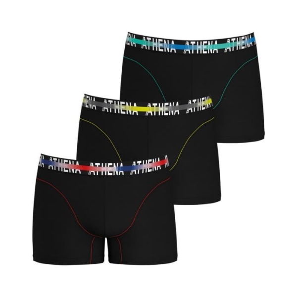 Boxershorts i bomull, 3 st Athena svart Svart M