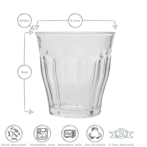 Gobelets - DURALEX - Picardie - Härdat glas - 250ml - 6 stycken - Grå Grå
