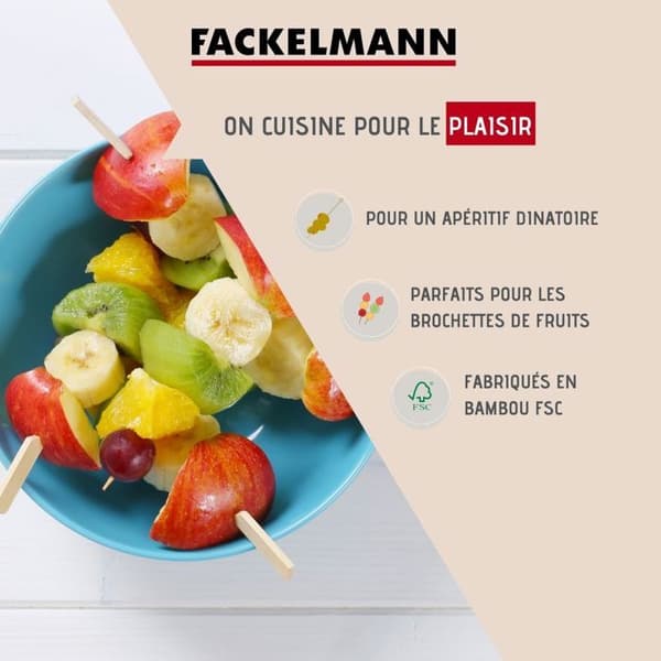 Lot med 50 spett i trä 25 cm Fackelmann Basic Trä