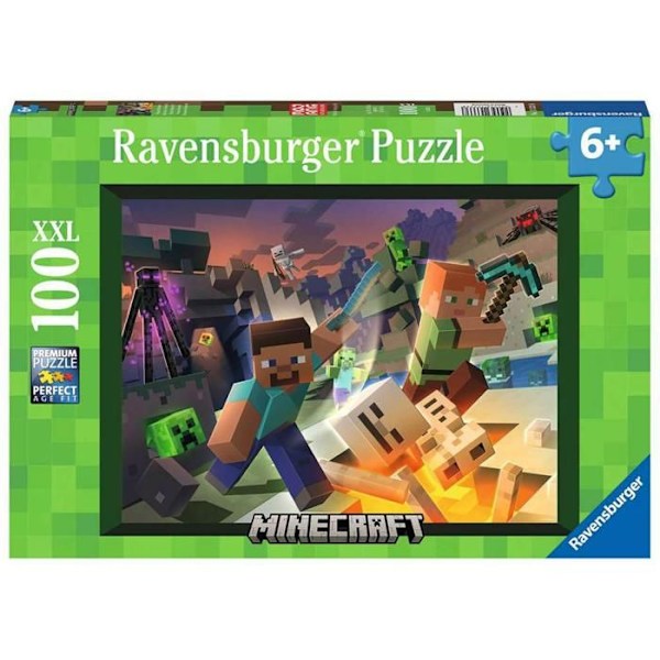 Pussel 100 bitar XXL: Monster från Minecraft Flerfärgad