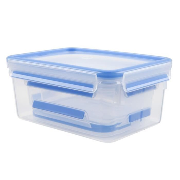 Tefal Masterseal Fresh 3 matförvaringsbehållare 2,30 L + 1 L + 0,55 L, Lufttät, BPA-fri, Mikrovågsugn K3028912 klar och blå