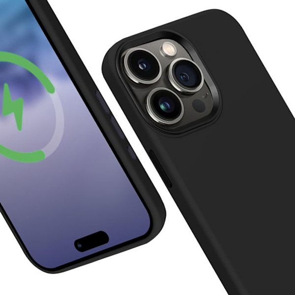 Crong - CRG-COLRLM-IP1561P-BLK - Färgat LUX Magnetiskt Etui för iPhone 15 Pro MagSafe Svart