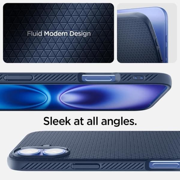 Coque - Spigen - iPhone 16 Plus - Antiglidande - Premium Skydd - Flexibel Marinblå
