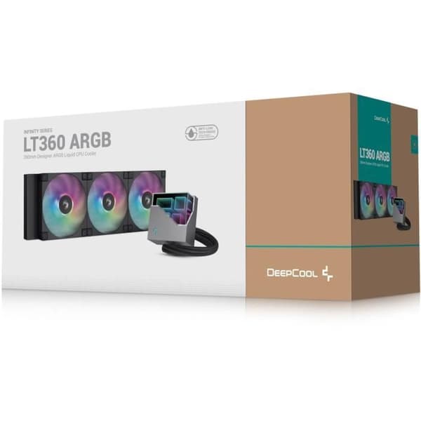 Vattenkylning AIO - DEEPCOOL LT360 ARGB - Fläktar 3x 120 mm ARGB - Svart