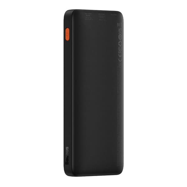 Extern USB-batteri, Type-C, Micro-USB, 20W, 10000mAh + Type-C-kabel - Baseus Airpow (PPQD090001) - Svart