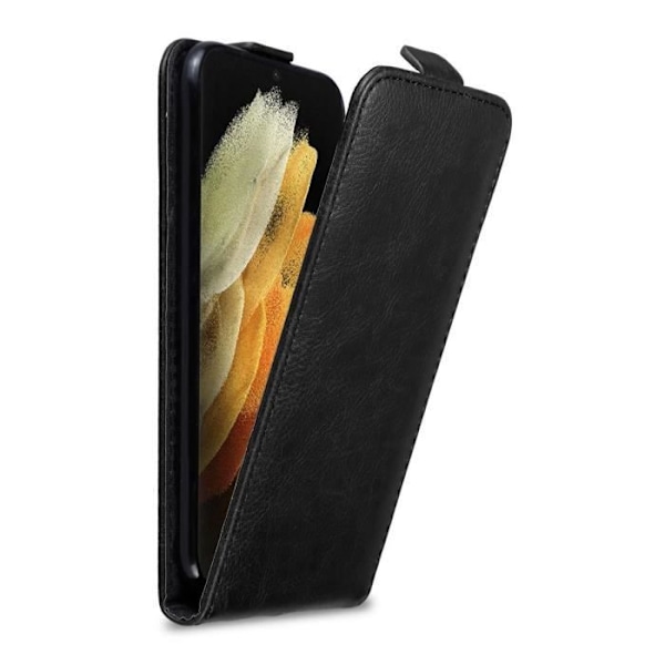 Coque - CADORABO - Samsung Galaxy S21 ULTRA - Svart Natt - Magnetisk Flip - Fullständig Skydd NATTSVART