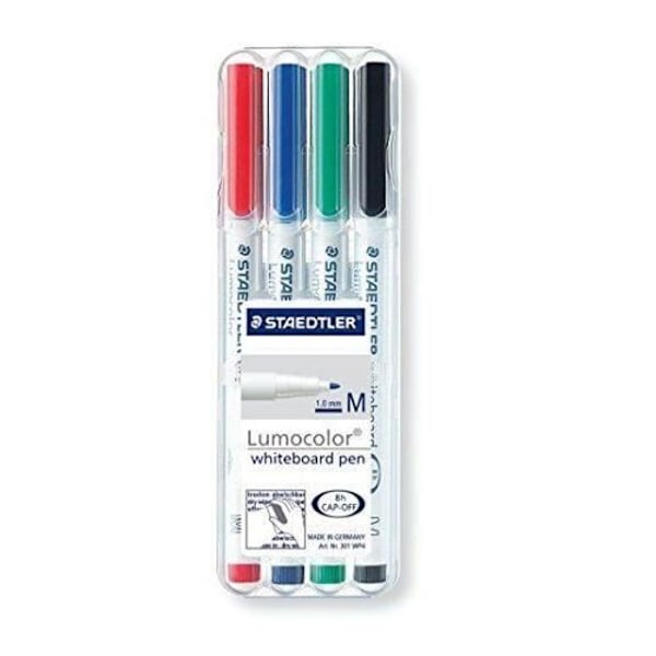 Pennor - Staedtler - 301 WP4 - 4 färger - Spets 1 mm - Torrässelbara