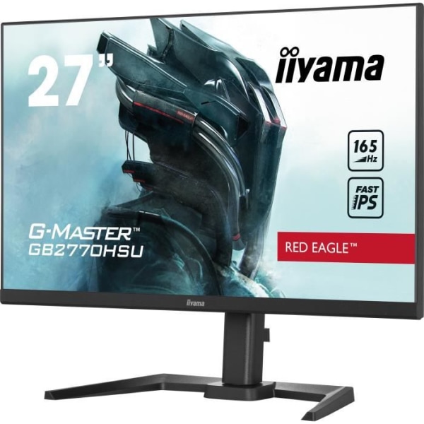 PC Gamer Monitor - IIYAMA G-Master Red Eagle GB2770HSU-B5 - 27" FHD - Snabb IPS-panel - 0,8 ms - 165Hz - HDMI / DP - AMD FreeSync Premi