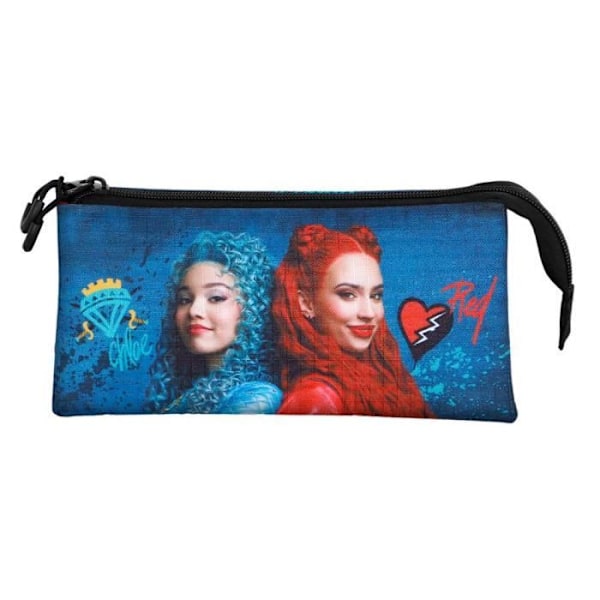 Trippelt pennfodral - Disney Descendants Wickedly - Flerfärgad - One Size Flerfärgad