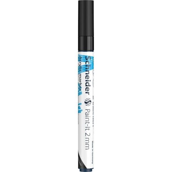 Acrylmarkörer - Paint-It - 310 - 2 mm - Svart - Oföränderlig - Opaque Svart