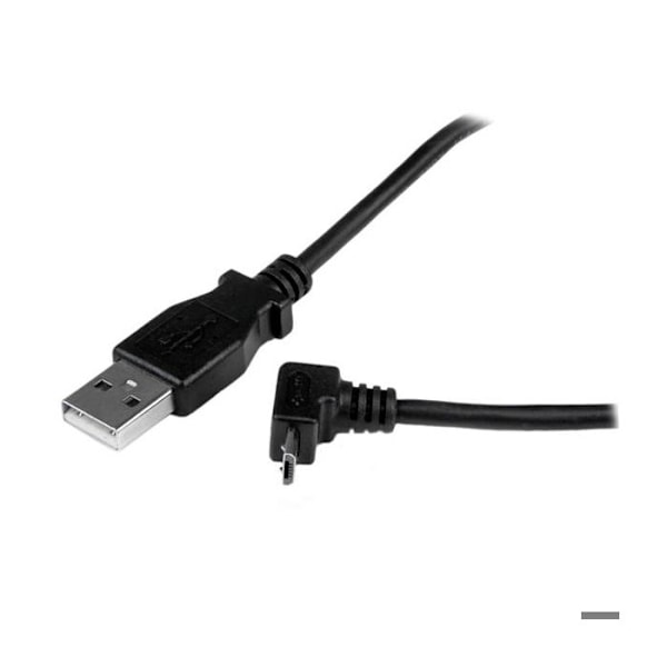 Micro USB-kabel - A till Micro B vinklad 90° uppåt - 1 m - Svart