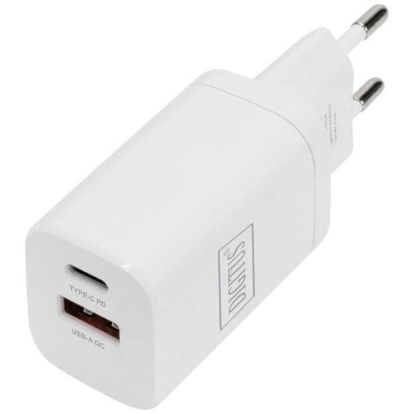 USB-laddare för vägguttag - DIGITUS - DA-10062 - 2 x USB-C®, USB-A - Utström (max.) 3 A Vit