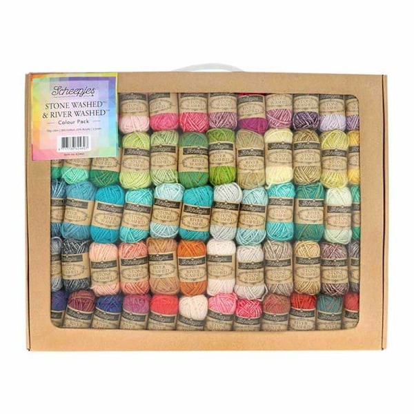 Scheepjes StoneWashed-RiverWashed Color Pack 58x10g - 1st Flera färger