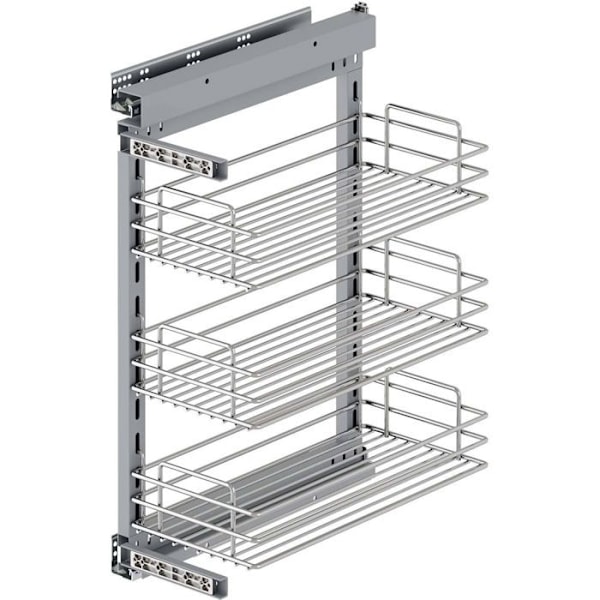 Emuca Chariot utdragbar Suprastar med dämpad stängning, modul 300mm, Stål, Förkromad