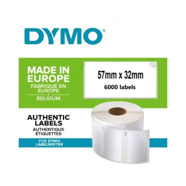 DYMO LabelWriter - Box med 6 rullar med 1000 etiketter för flera ändamål - 32 mm x 57 mm