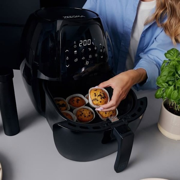ZEEGMA Knapper Grand oljefri fritös - 1800W - 200° på 60-talet - 6L - 8 program