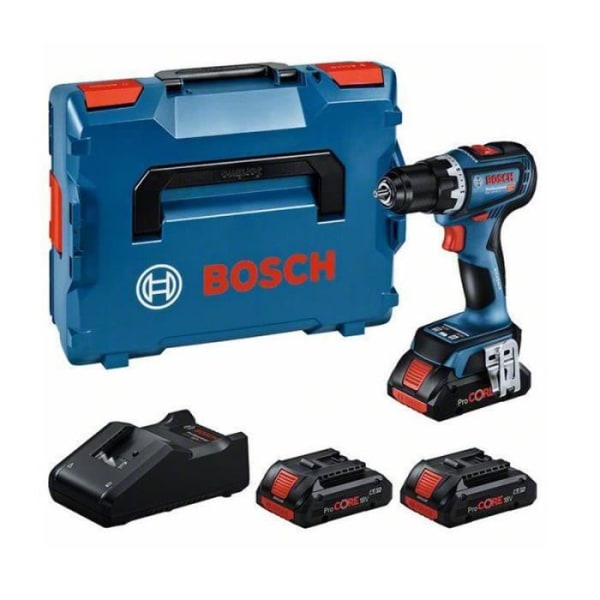 BOSCH GSR 18V-90 C Professionell sladdlös borrmaskin - skruvmejsel + 3 ProCORE 4.0Ah 18V batterier + laddare i L-BOXX 0615A5002R