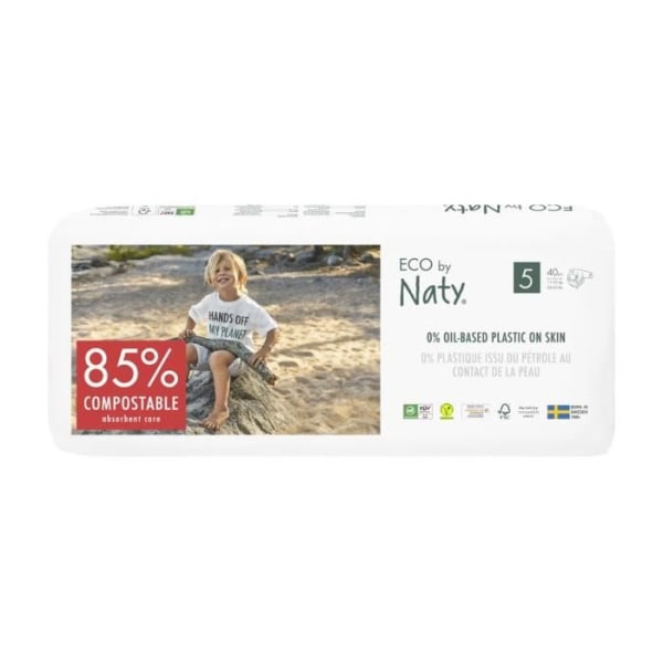 NATY - Lott med 2 förpackningar med blöjor Storlek 5 12-18 kg 80st