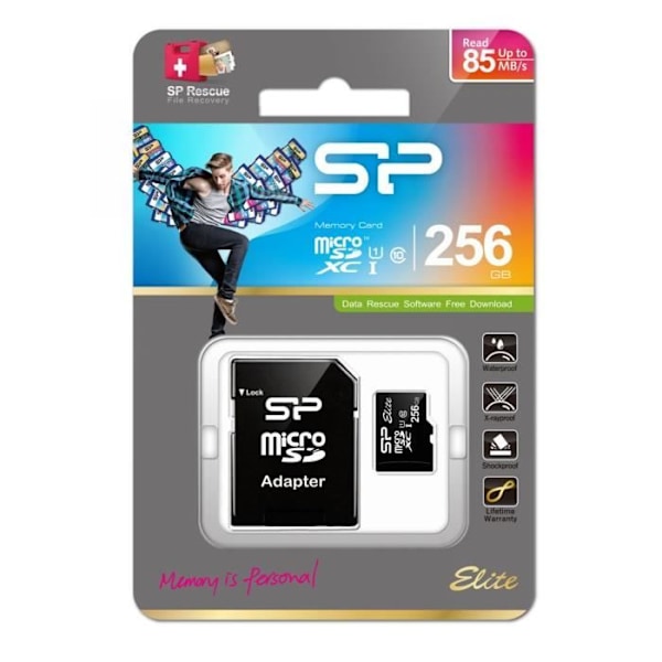 SILICON POWER MicroSD UHS-1 Class 10 Minneskort - 256 GB