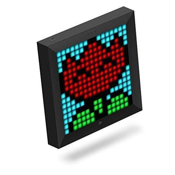 Programmerbar LED-ram - Divoom - Pixoo - Svart färg - Bluetooth - 256 RGB LED-lampor Svart