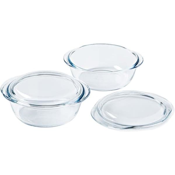 Set med 2 ugnsformar - PYREX - Glas - Rund - 1 L Transparent