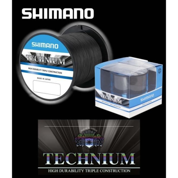 Monofilament - Shimano - Technium - 0,30mm - 8,50kg - 1100m - Mörk grå