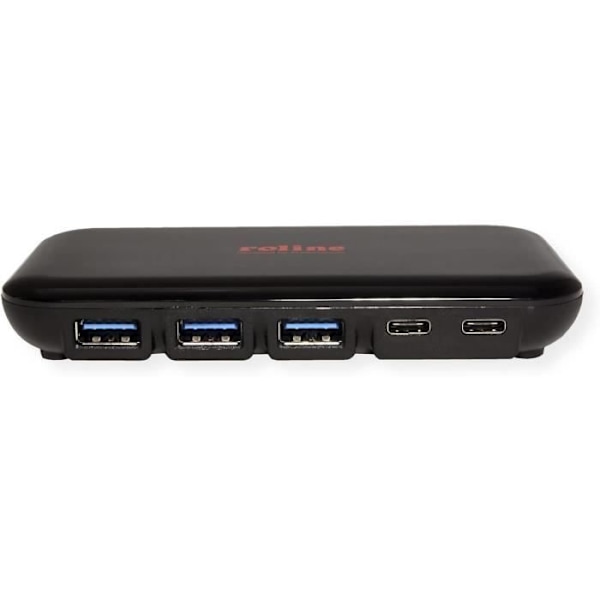 USB-hubb - ROLINE - 3X Typ C + 4X Typ A - 10 Gbit/s - Automatisk upptäckte - Svart