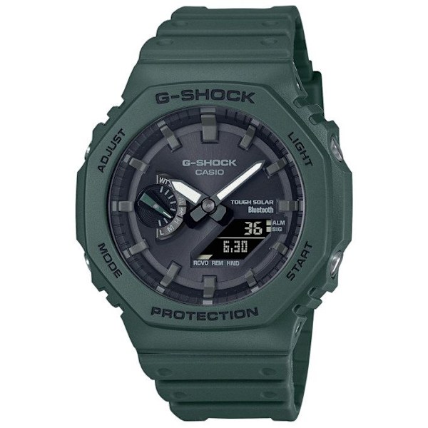 Klocka - Casio - GA-B2100-3AER - Analog/Digital - Grön plastrem - 20 bar Grön