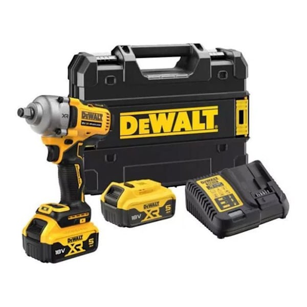 Kompakt 1/2" slagskruvdragare XR 18V borstlös - DEWALT - med 2 stycken 18V 5.0Ah batterier - laddare - förvaringslåda - DCF892P2T-QW