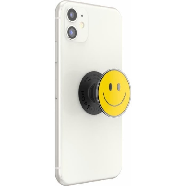 Popsockets Be Happy emalj smartphonegrepp - gul - 39,74x7x24,25 mm