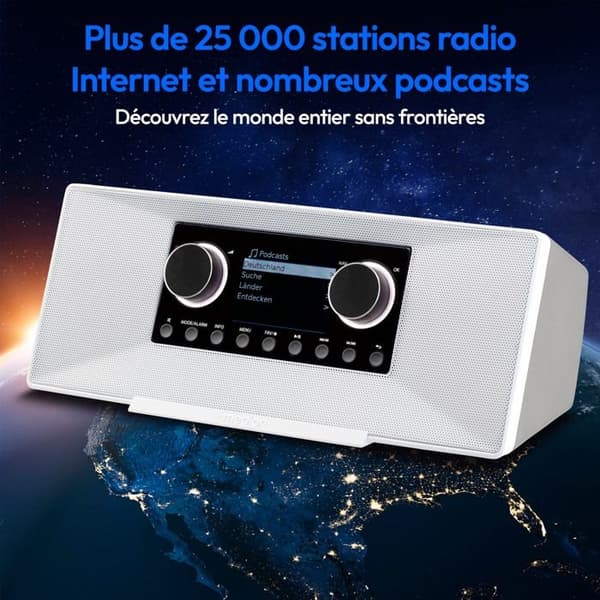 Radio Internet - MEDION MD89289 - DAB+ - WLAN - FM - Spotify Connect - DLNA - USB - Vit Vit