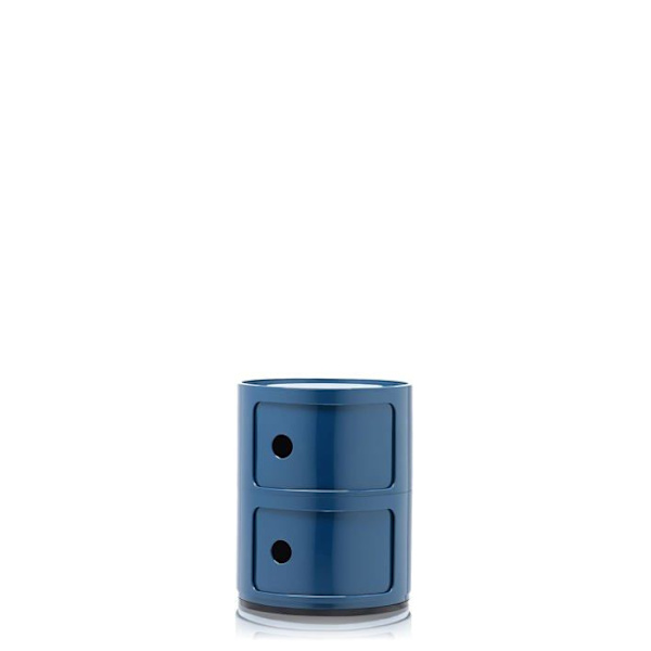 Liten Kartell förvaringsenhet - 0496615 - Componibili, Container 2 element, Blå, Rund bas