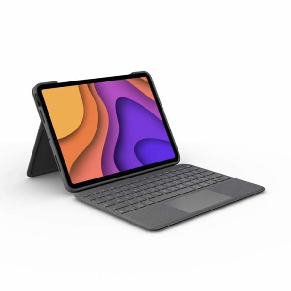 Logitech - 920-009966 - Folio Touch tangentbordsfodral för iPad Air 4:e/5:e generationen, 2020/2022, Pan Nordic QWERTY-tangentbord - Grå