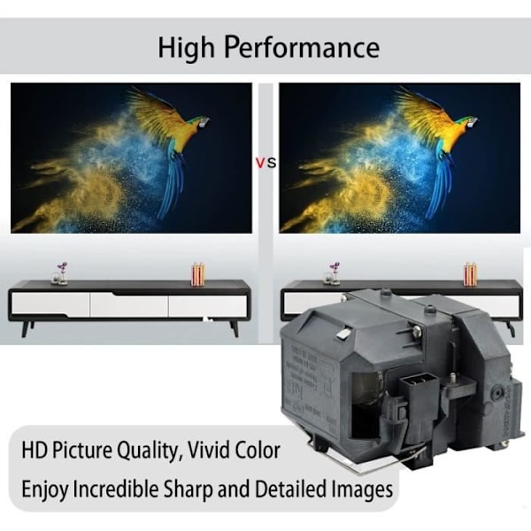 Aimdio projektorlampe för Epson ELPLP54 ELPLP58 ELPLP56 ELPLP55 EH-TW450 EB-S7 S8 S9 S10 S72 S82 S92 X7 X8e X8 X9 X10