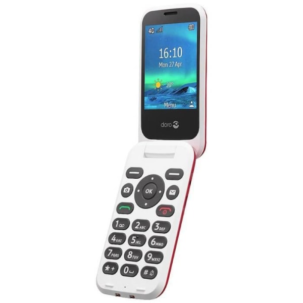 DORO 6820 Flip Mobiltelefon för Seniorer - Röd - 2,8" skärm - 950 mAh batteri