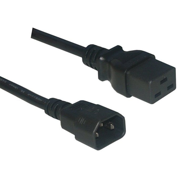 MCL Förlängningskabel - 2 m - IEC 60320 C14 / IEC 60320 C19 - 250 V AC / 10 A - Svart