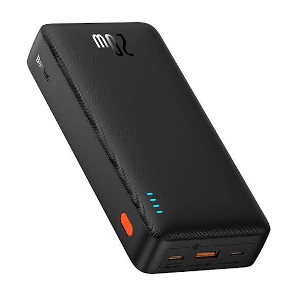USB extern batteri, Type-C, Micro-USB, 20 W, 20 000 mAh - Baseus Airpow (P10022804113-00) - Svart