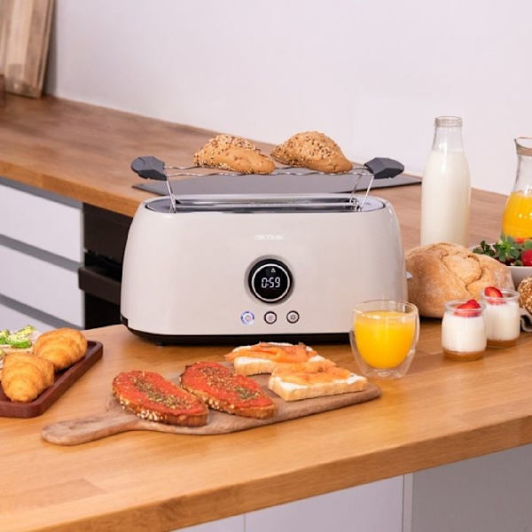 Cecotec Vertikal Brödrost Digital ClassicToast 15000 Beige Extra Dubbel Grå; Svart; Stål