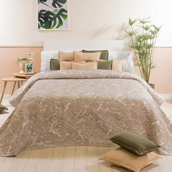 Sängtäcke - Sancarlos - Silas - 250x270 cm - 100% Polyester - Mjuk mot huden Grädde