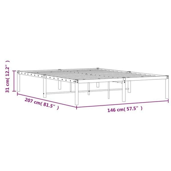 vidaXL Sängram i metall vit 140x200 cm 373674