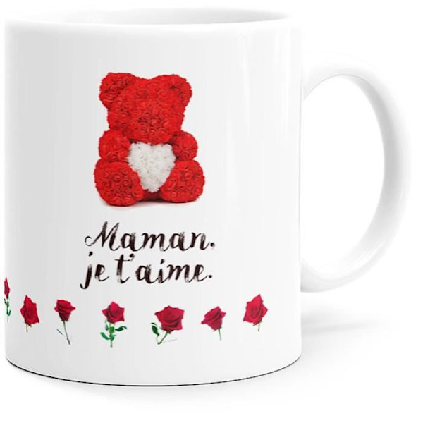 Mugg - Dino Muggar - Amour Je t’Aime - Högkvalitativ keramik - 325ml - Brandbeständig