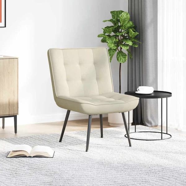 Avkopplingsstol - Kräm - Sammet - 1 plats - samtida design grädde