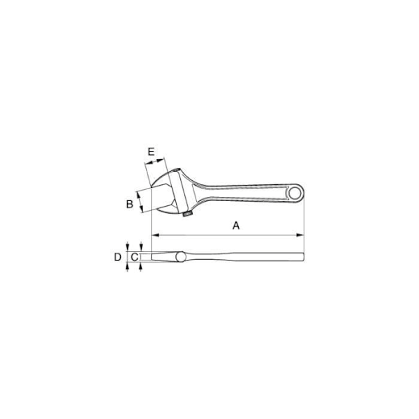 Bahco 97C Sidomutter Justerbar Skiftnyckel - Chrome Finish 750mm