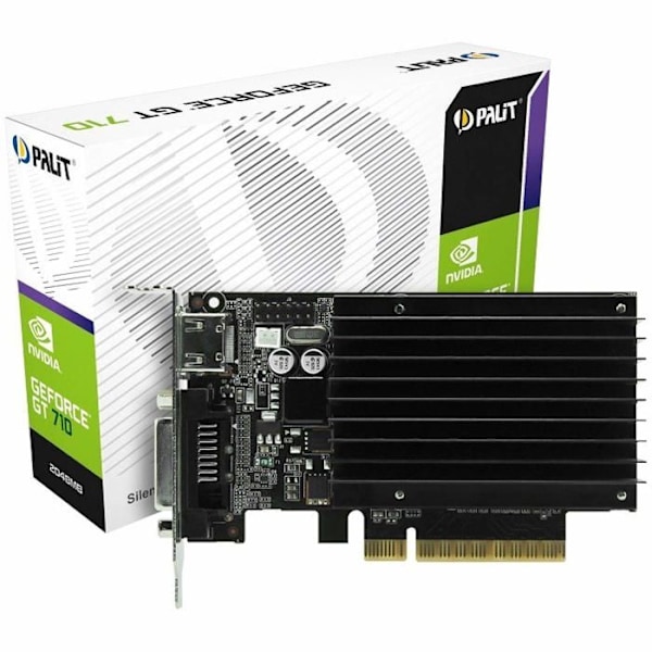 Grafikkort - NVIDIA - GeForce GT710 - 2 GB - PCI-E Svart, Metallisk