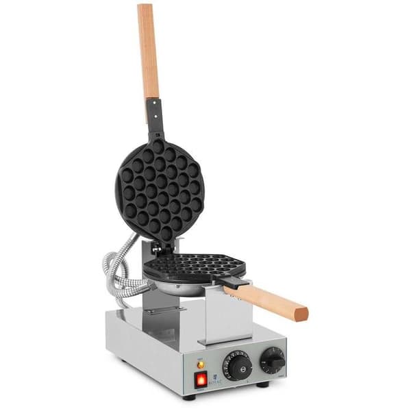 Bubble Waffle Maker - ROYAL CATERING - RCWM-1400-B - Grå - Jämn tillagning - Fällbara hexagonala våfflor
