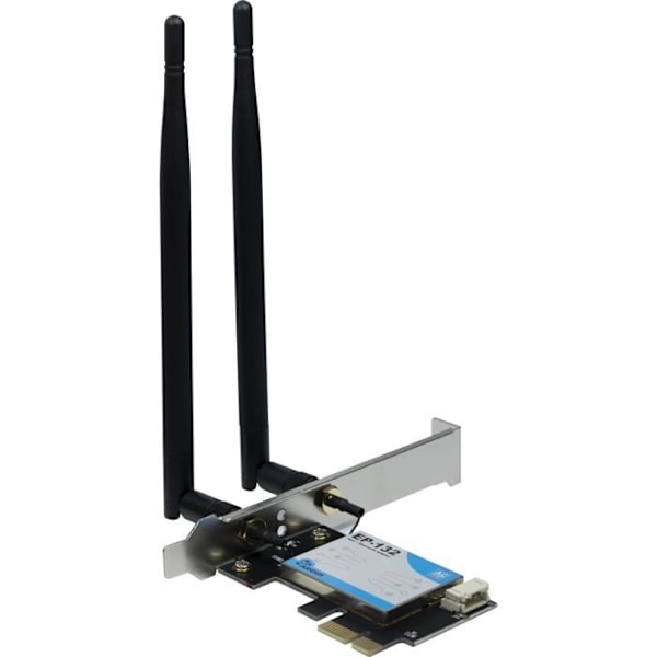 Kabelnätverkskort - trådlöst nätverkskort Inter-tech Wi-FI 5 PCIe EP-132-adapter, Bluetooth 4.2-antenn