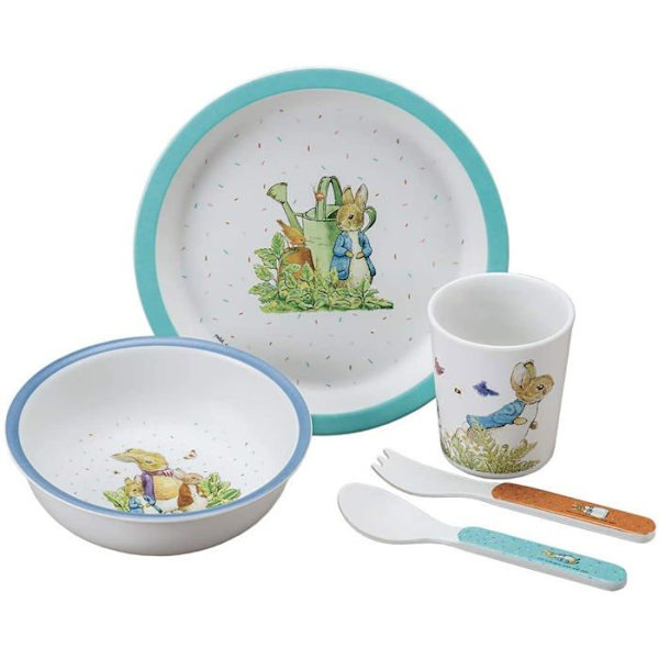 Pierre Lapin servisset - Pierre Lapin märke - 5 delar - Ergonomiska kanter Blå