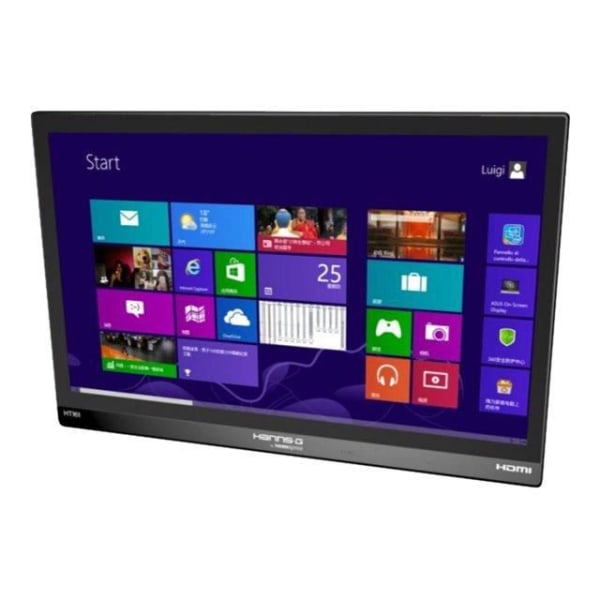 HANNS.G HT Series HT161HNB LED-skärm 15,6" pekskärm 1366 x 768 220 cd-m² 500:1 12 ms HDMI, VGA-headset